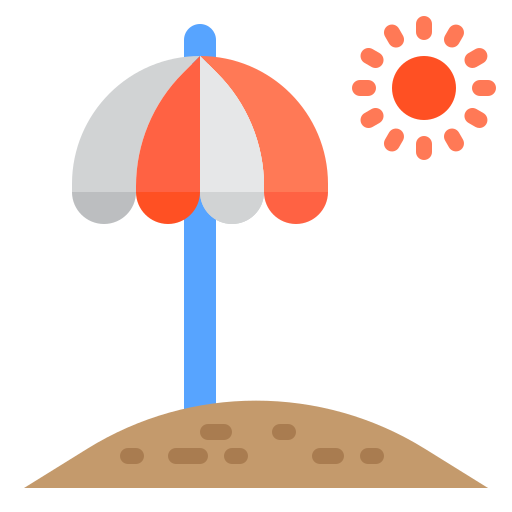 parasol srip Flat Icône
