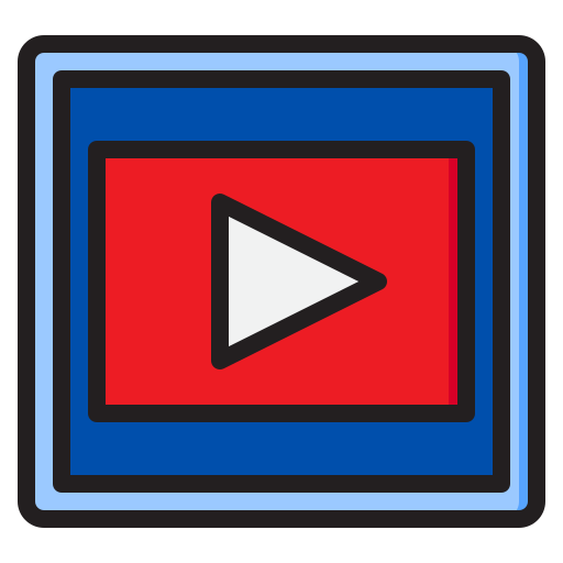 비디오 플레이어 srip Lineal Color icon