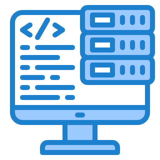 웹 개발 srip Blue icon