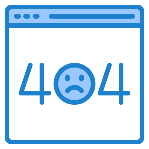 오류 404 srip Blue icon