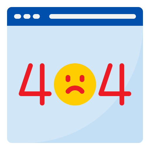 fehler 404 srip Flat icon