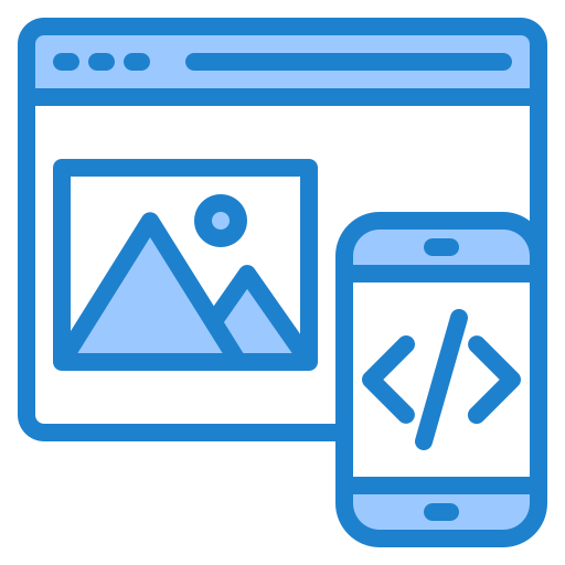 web-design srip Blue icon
