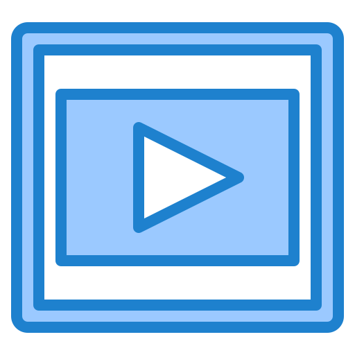 Video player srip Blue icon