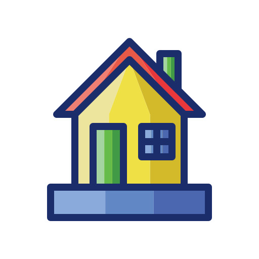 Дом Flaticons Lineal Color иконка