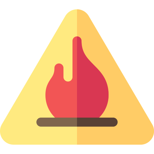 inflammable Basic Rounded Flat Icône