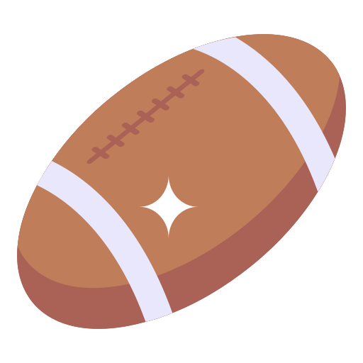 pelota de rugby Generic Flat icono