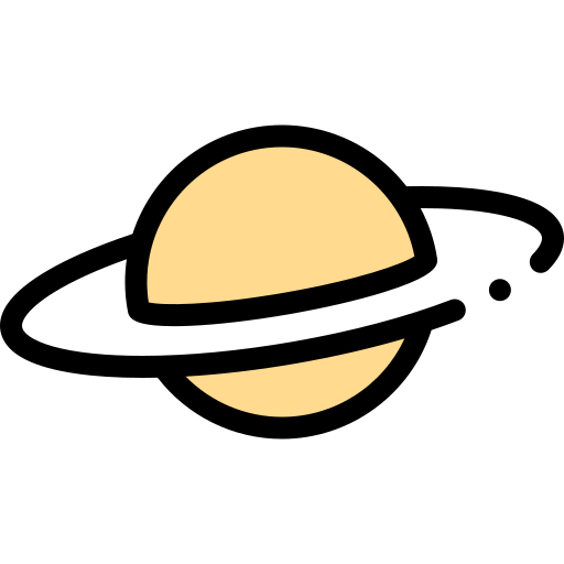 saturn Detailed Rounded Lineal color icon