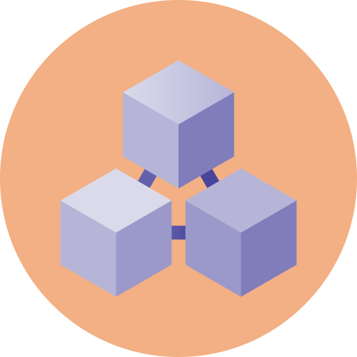 blockchain Flat Circular Gradient ikona