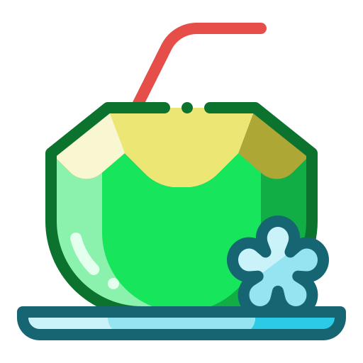 bebida de coco Generic Outline Color icono