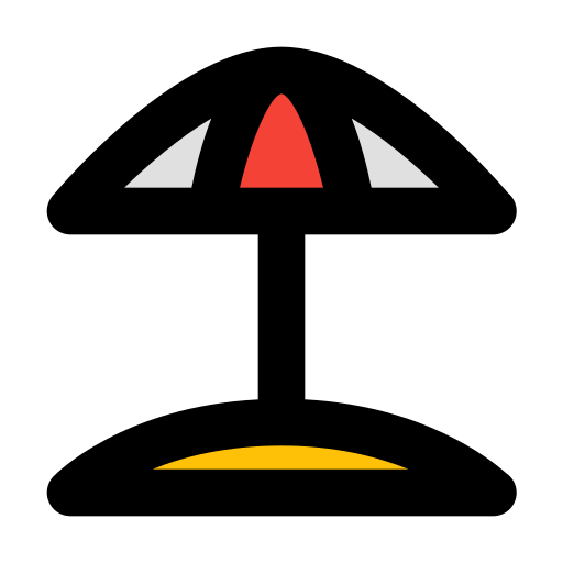 parasol słoneczny Generic Outline Color ikona