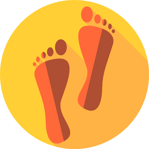 voetafdrukken Flat Circular Flat icoon