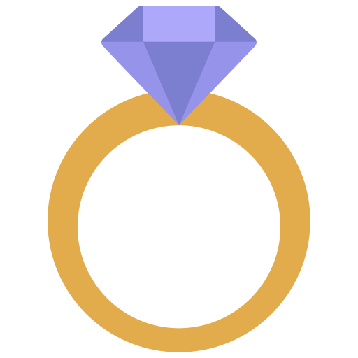 Wedding ring Juicy Fish Flat icon