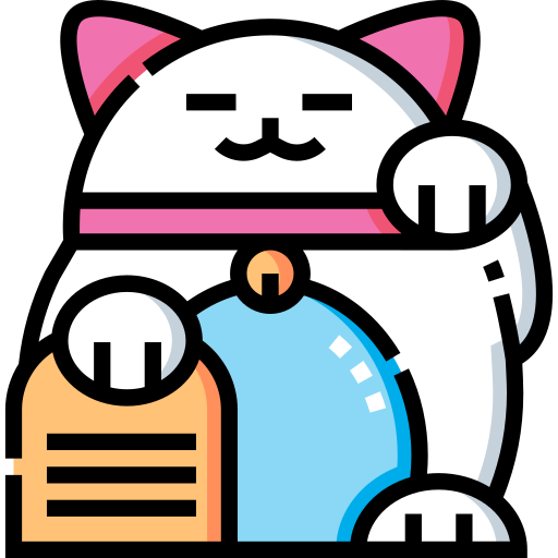 maneki neko Detailed Straight Lineal color icon