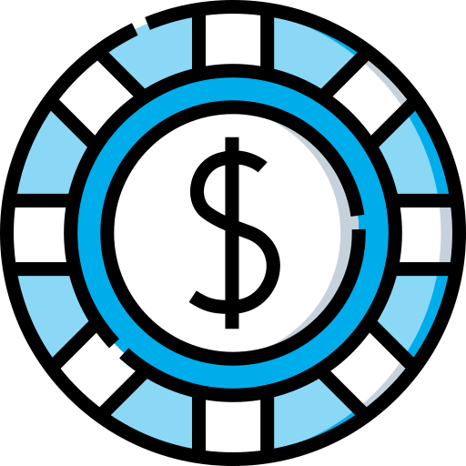 ficha de casino Detailed Straight Lineal color icono