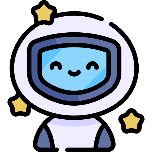 astronaut Kawaii Lineal color icoon