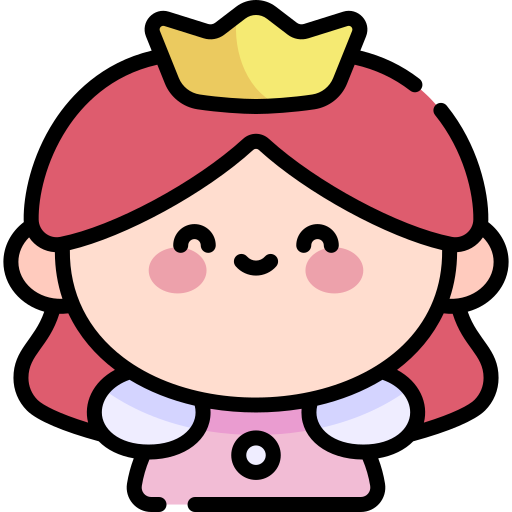 principessa Kawaii Lineal color icona