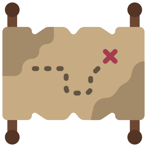 mapa del tesoro Juicy Fish Flat icono