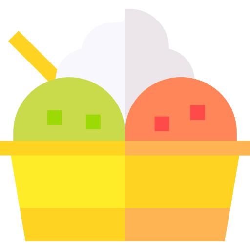 Ice cream cup Basic Straight Flat icon