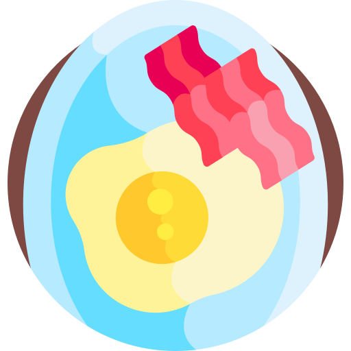 계란과 베이컨 Detailed Flat Circular Flat icon