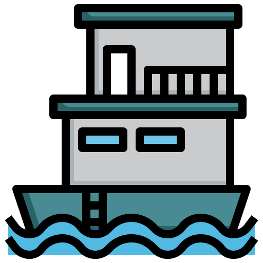 Houseboat Surang Lineal Color icon