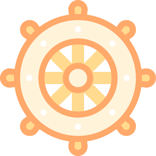 Ship wheel Detailed color Lineal color icon