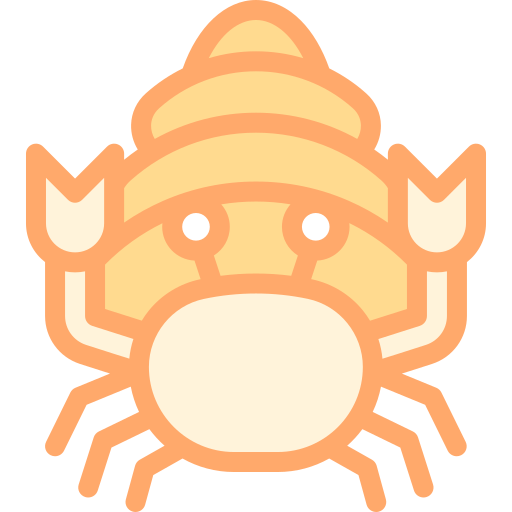 Hermit crab Detailed color Lineal color icon
