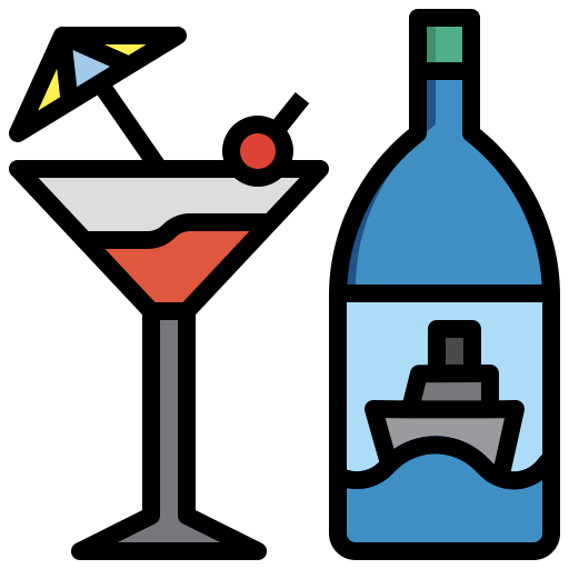 Cocktail Surang Lineal Color icon