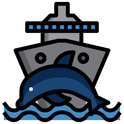 delfin Surang Lineal Color icon