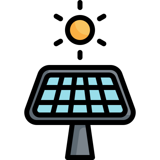 太陽電池 Generic Outline Color icon