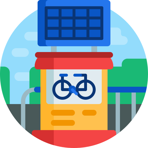 bicicleta Detailed Flat Circular Flat icono