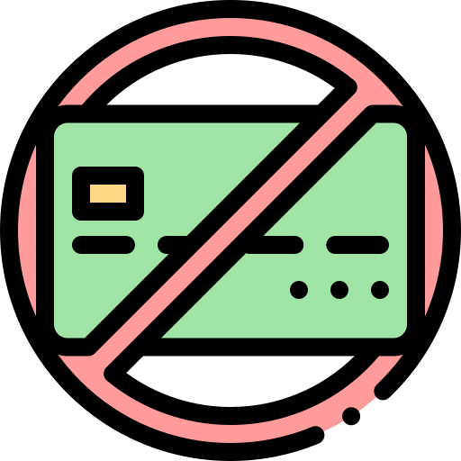 No credit card Detailed Rounded Lineal color icon