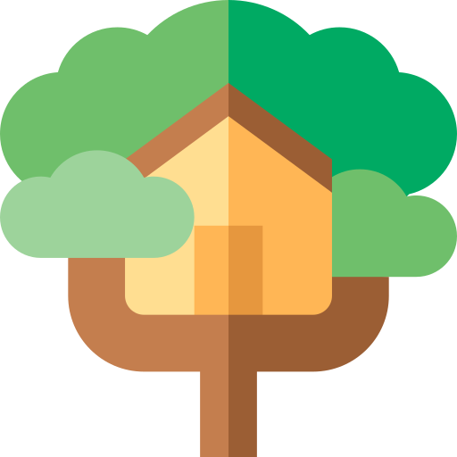 domek na drzewie Basic Straight Flat ikona
