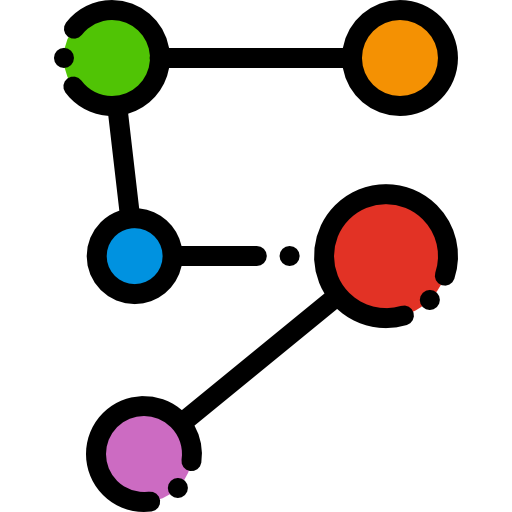 cząsteczka Detailed Rounded Lineal color ikona