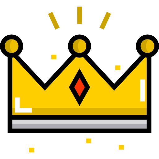 Корона Detailed Straight Lineal color иконка