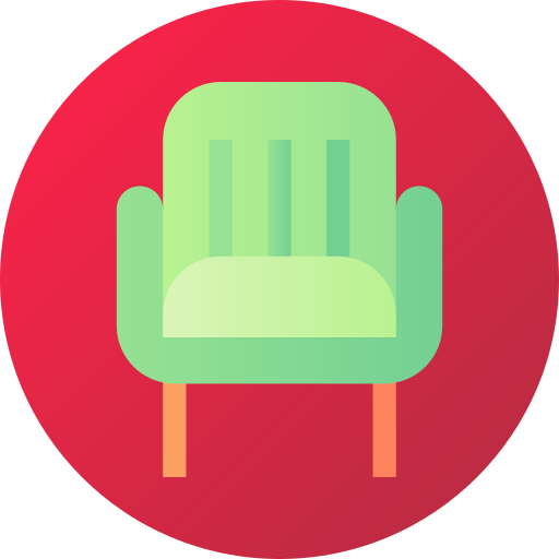 stoel Flat Circular Gradient icoon