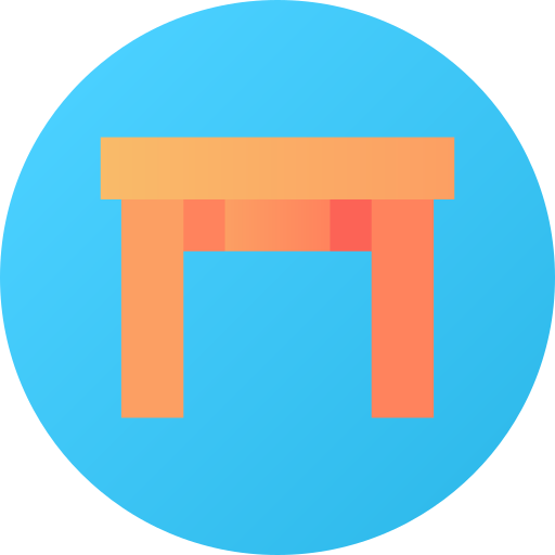 mesa del comedor Flat Circular Gradient icono