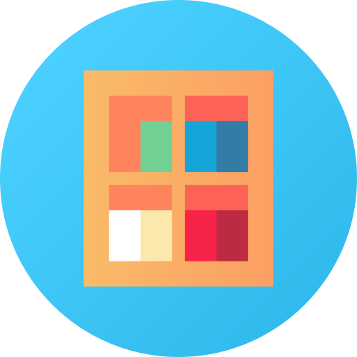 Bookcase Flat Circular Gradient icon
