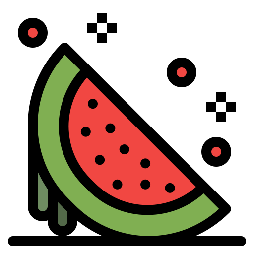 Watermelon Flatart Icons Lineal Color icon