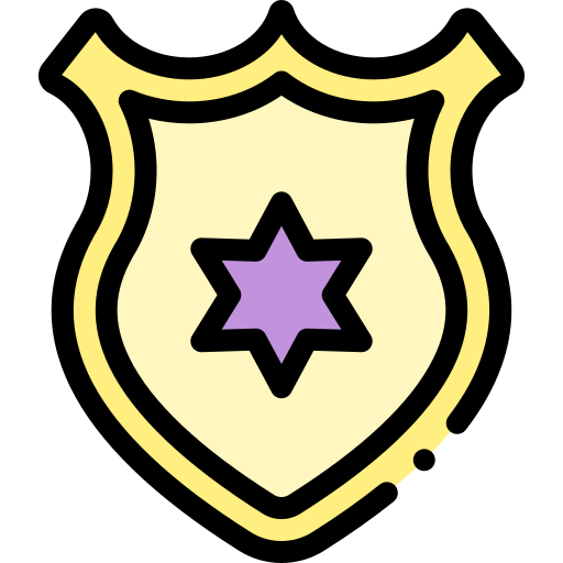 placa de policía Detailed Rounded Lineal color icono