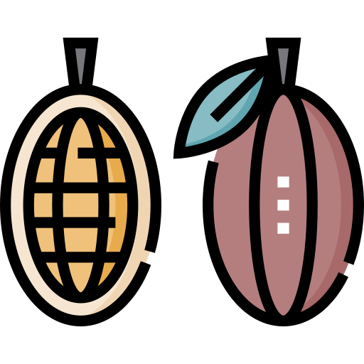 grano de cacao Detailed Straight Lineal color icono