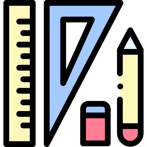 Школьный материал Detailed Rounded Lineal color иконка