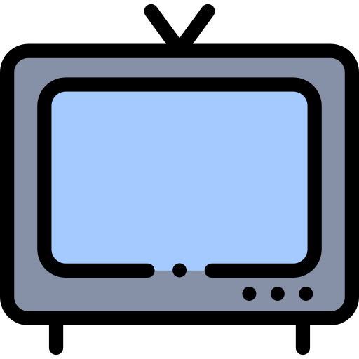 ekran telewizora Detailed Rounded Lineal color ikona