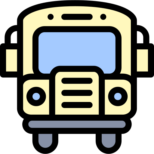 School bus Detailed Rounded Lineal color icon