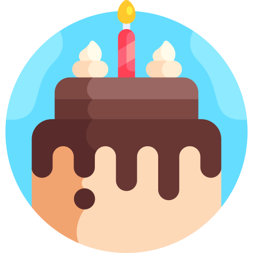 torta di compleanno Detailed Flat Circular Flat icona