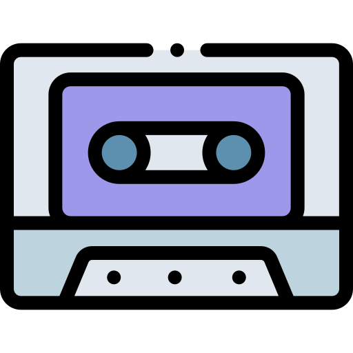 カセットテープ Detailed Rounded Lineal color icon