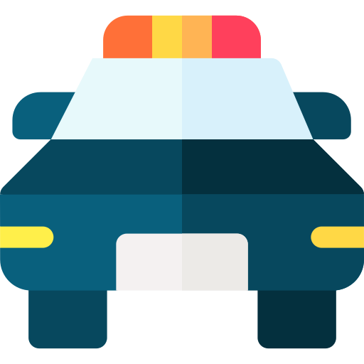 politieauto Basic Rounded Flat icoon