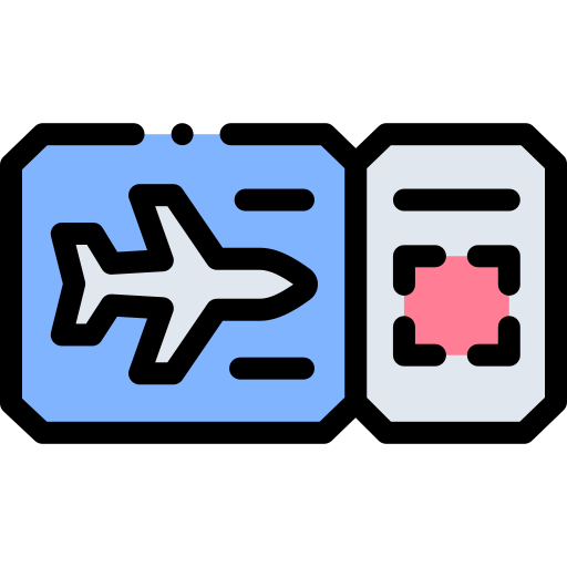 flugzeugticket Detailed Rounded Lineal color icon