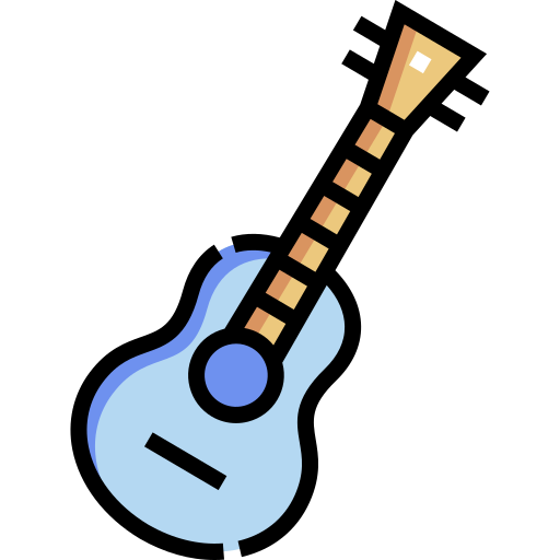 gitara Detailed Straight Lineal color ikona