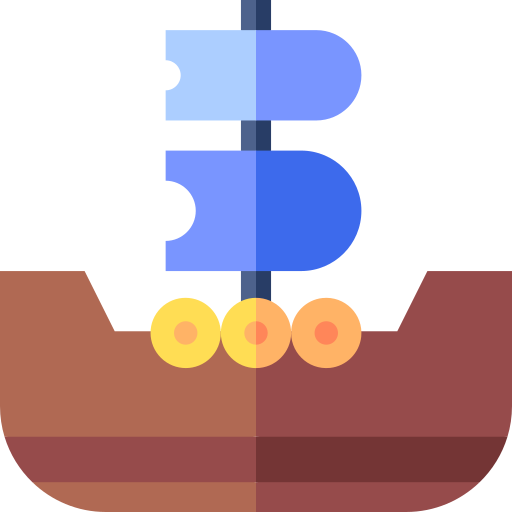 Viking ship Basic Straight Flat icon