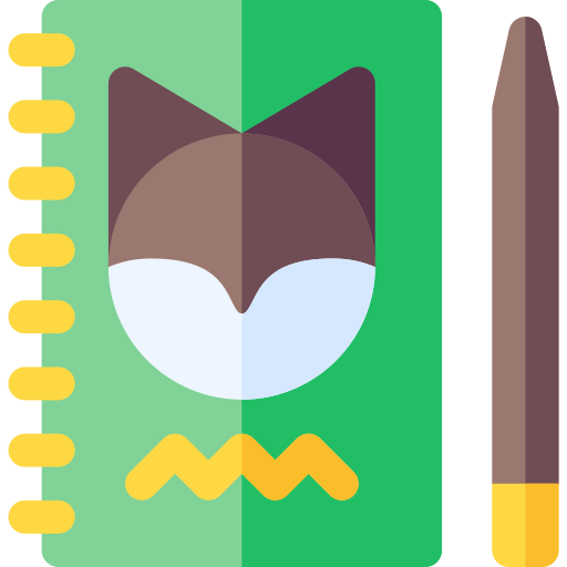 schetsboek Basic Rounded Flat icoon